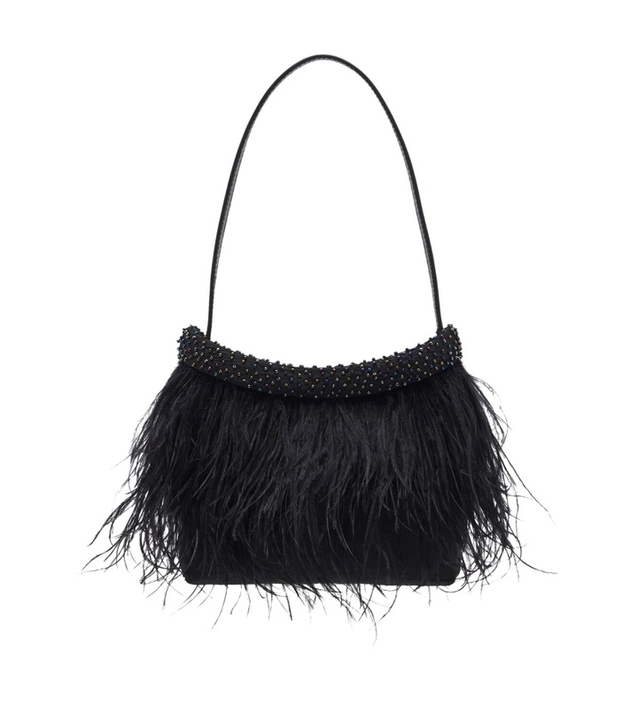 Photo: Staud Winslow feather-trimmed shoulder bag