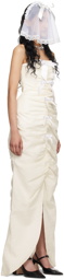 SHUSHU/TONG SSENSE Exclusive Off-White Ruched Maxi Dress