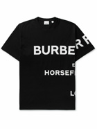 Burberry - Oversized Logo-Print Cotton-Jersey T-Shirt - Black
