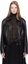 LEMAIRE Brown Boxy Leather Blouson Jacket