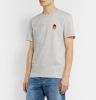 AMI - The Smiley Company Logo-Appliquéd Cotton-Jersey T-Shirt - Gray
