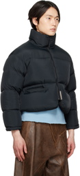 Connor McKnight Black Cropped Reversible Down Jacket