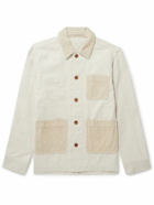 Mr P. - Corduroy-Trimmed Cotton and Linen-Blend Twill Chore Jacket - Neutrals