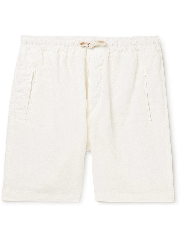 Photo: Altea - Straight-Leg Embroidered Linen Drawstring Shorts - Neutrals