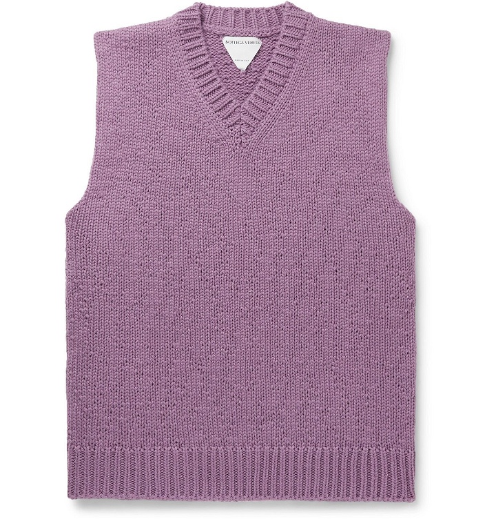 Photo: BOTTEGA VENETA - Wool and Cashmere-Blend Sweater Vest - Purple