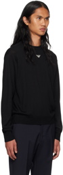 Emporio Armani Black Intarsia Sweater