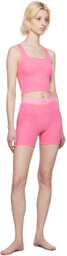 SKIMS Pink Cotton Rib Crop Tank Top