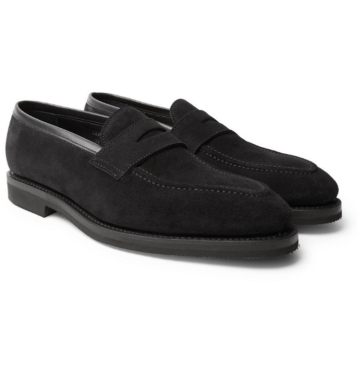 Photo: George Cleverley - Capri Suede Penny Loafers - Men - Black