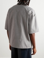 LOEWE - Camp-Collar Devoré Cotton-Poplin Shirt - Gray