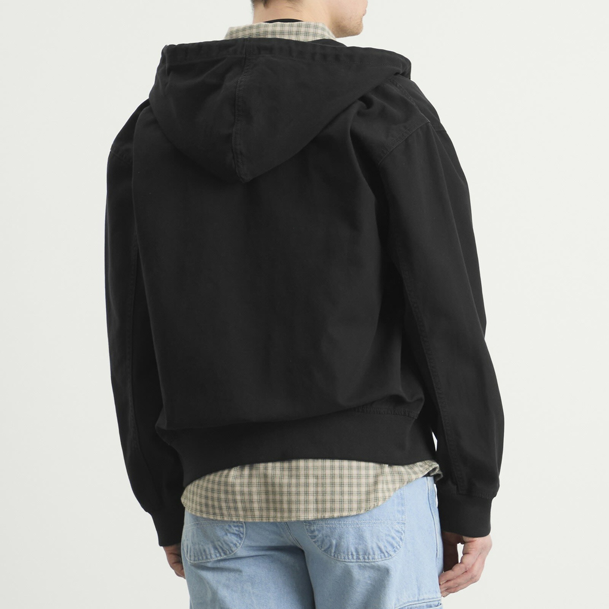 Dickies Men's Unlined Canvas Hooded Bomber Jacket in Black