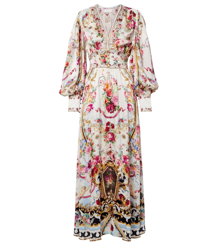 Photo: Camilla Floral silk satin maxi dress