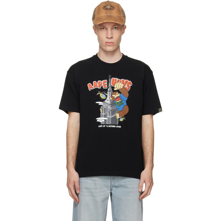 Photo: AAPE by A Bathing Ape Black 'AAPER' Graphic T-shirt