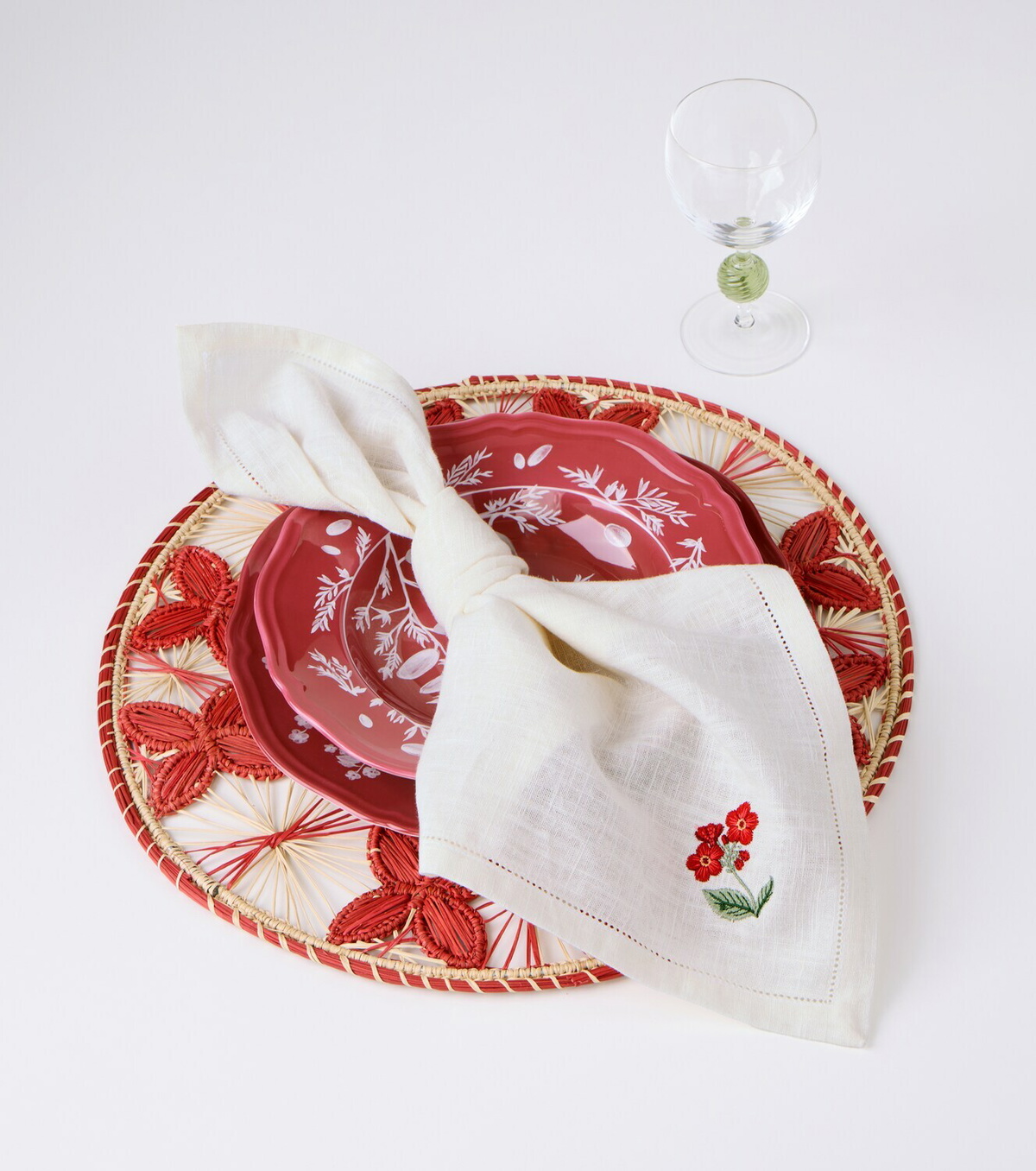 Cabana Floral Medley set of 6 linen napkins