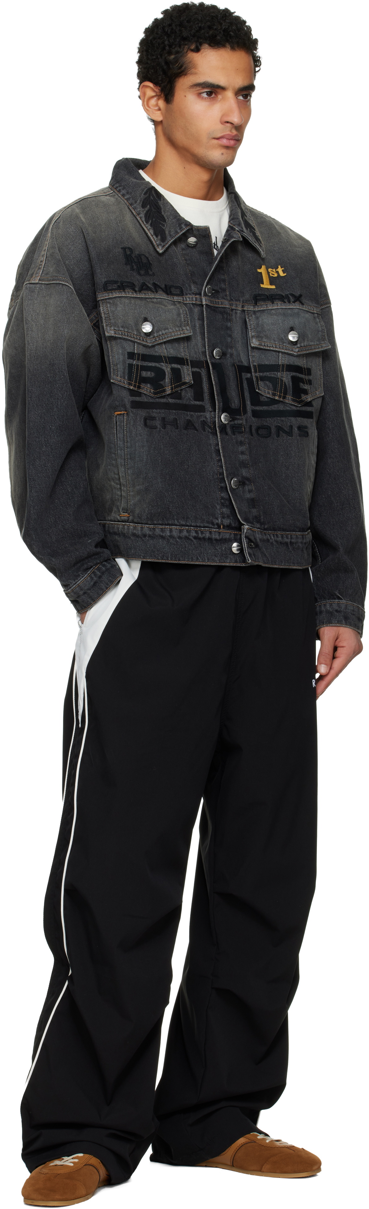 Rhude Black Tire Trucker Denim Jacket