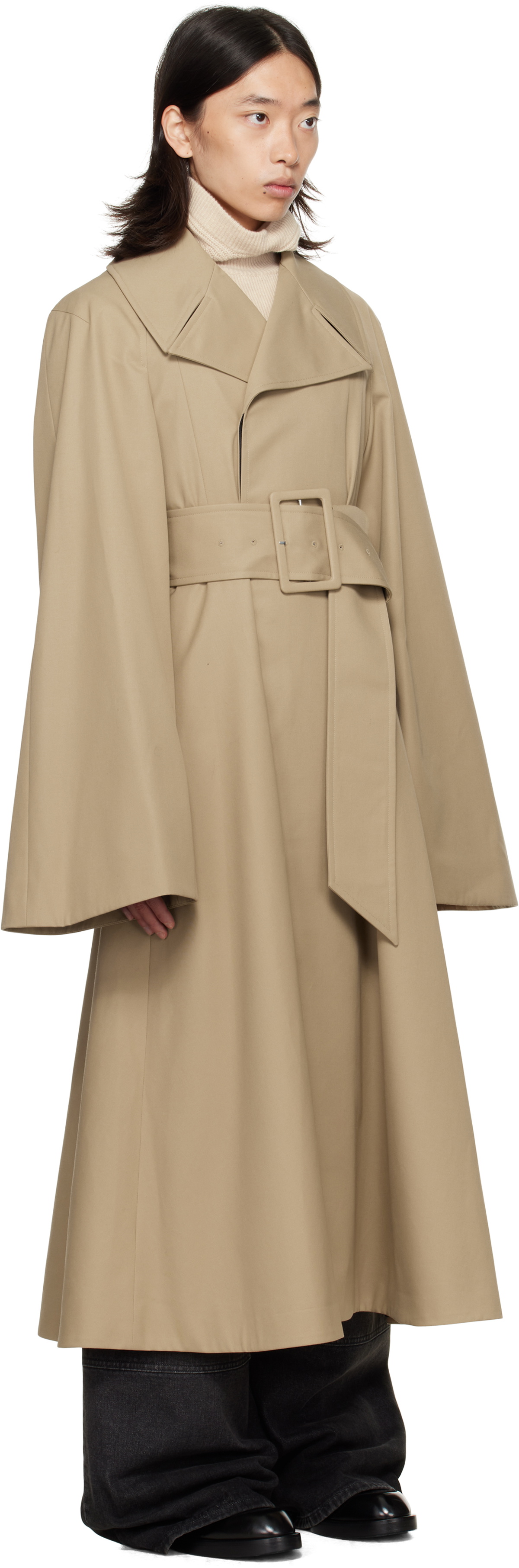EGONlab Beige Belted Trench Coat