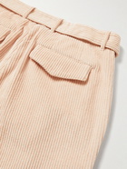 Officine Generale - Mory Straight-Leg Belted Cotton-Corduroy Trousers - Pink