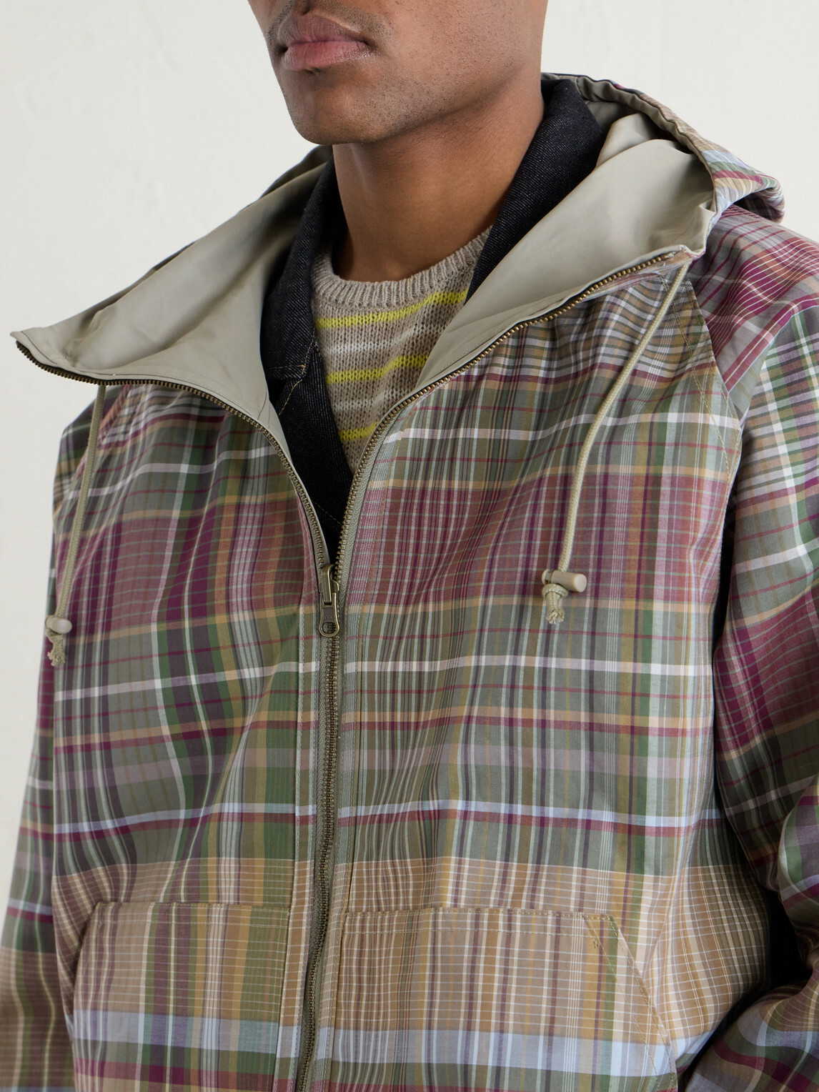 Aimé Leon Dore - Reversible Checked Shell Windbreaker Jacket - Brown