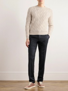 Incotex - Zanone Cable-Knit Wool Sweater - Neutrals