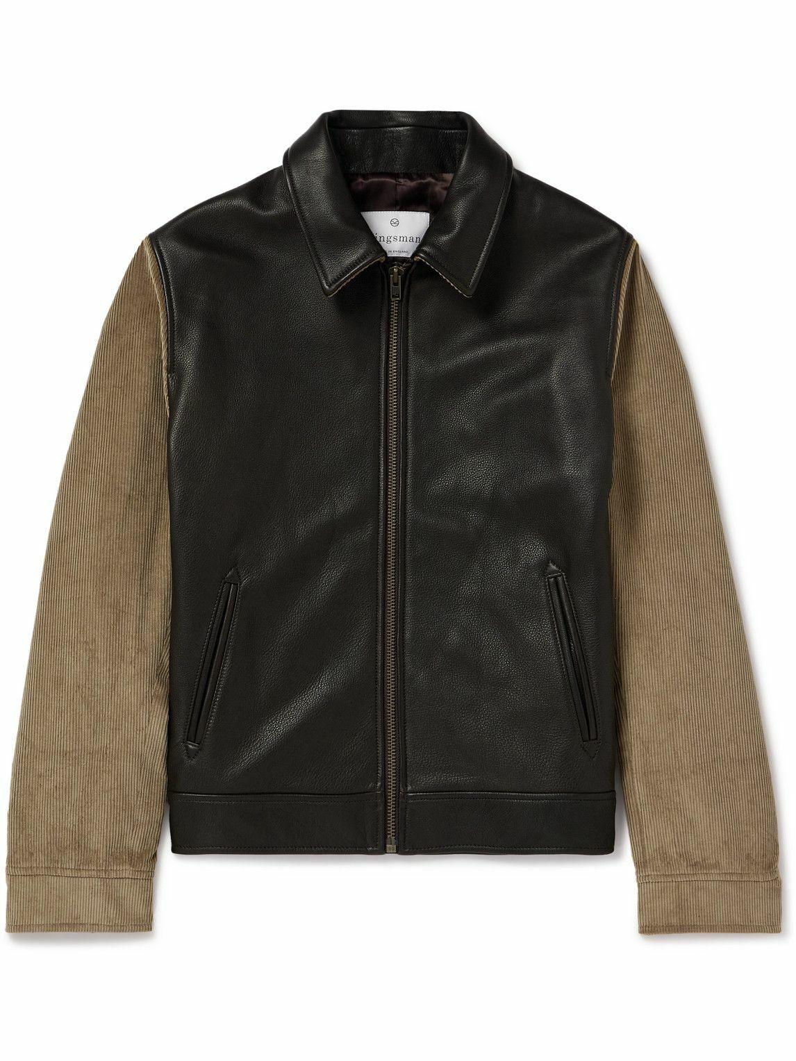 Photo: Kingsman - Argylle Corduroy and Full-Grain Leather Jacket - Brown