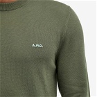 A.P.C. Men's Mayeul Crew Sweater in Military Khaki