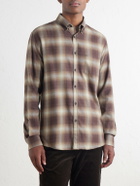 Sunspel - Checked Cotton-Flannel Shirt - Brown
