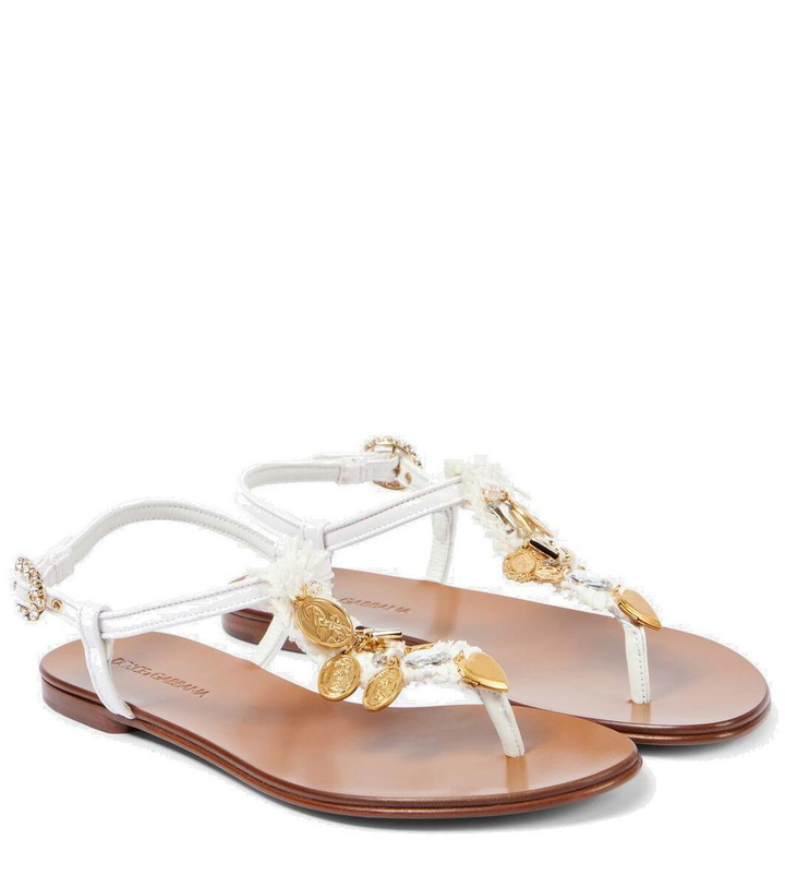 Photo: Dolce&Gabbana Embellished leather thong sandals