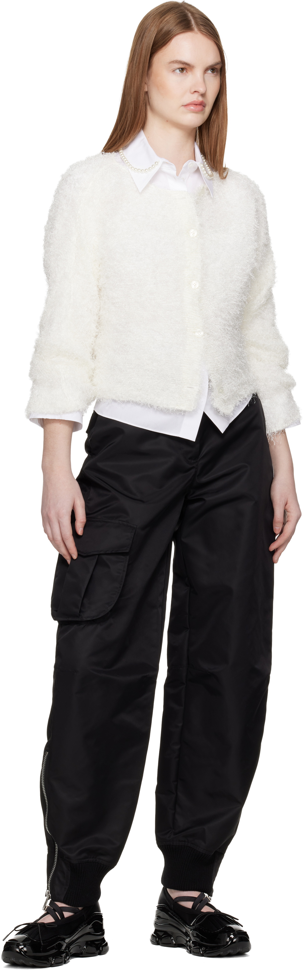 Simone Rocha Black Beaded Tracker Ballerina Sneakers