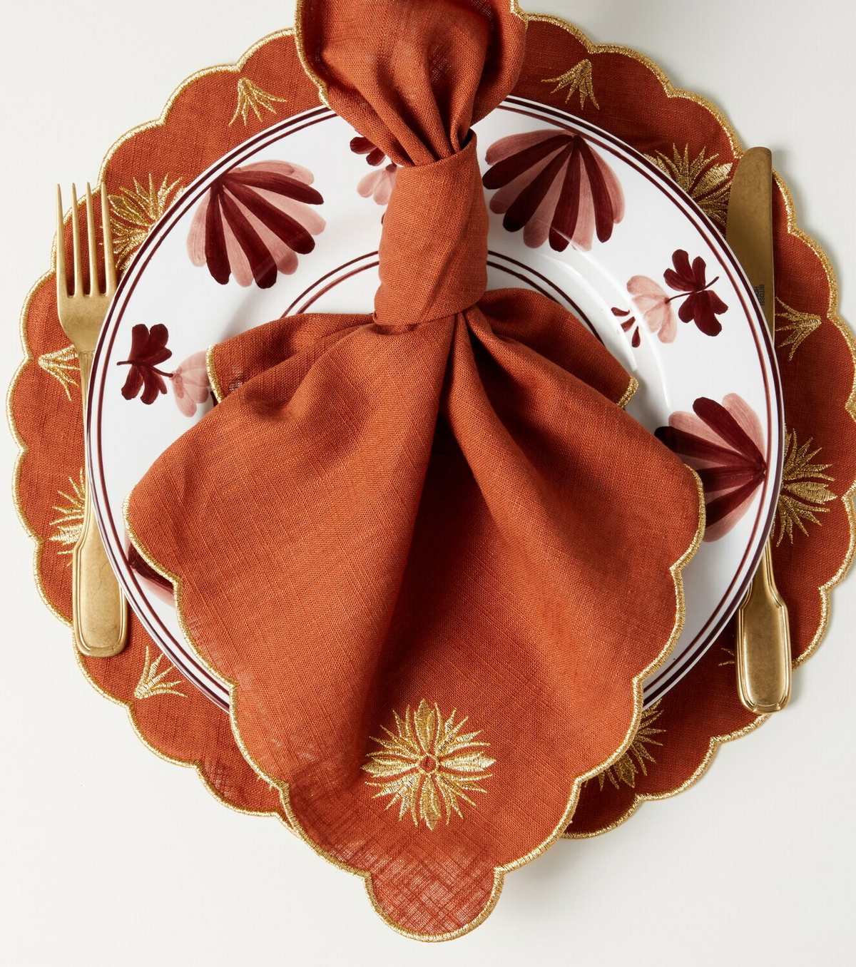 Cabana Terracotta set of 2 linen and cotton napkins