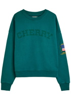 Cherry Los Angeles America's Favourite Crew-neck Cotton Sweatshirt Teal