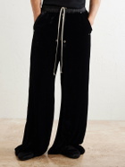 Rick Owens - Bela Wide-Leg Drawstring Velour Trousers - Black