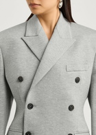 Giuseppe DI Morabito Flower-embellished Double-breasted Jersey Blazer Grey