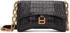 Balenciaga Black Croc XS Downtown Shoulder Bag