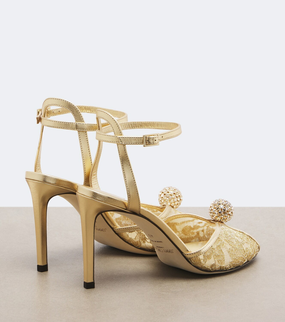 Jimmy Choo Sacora embellished lace sandals