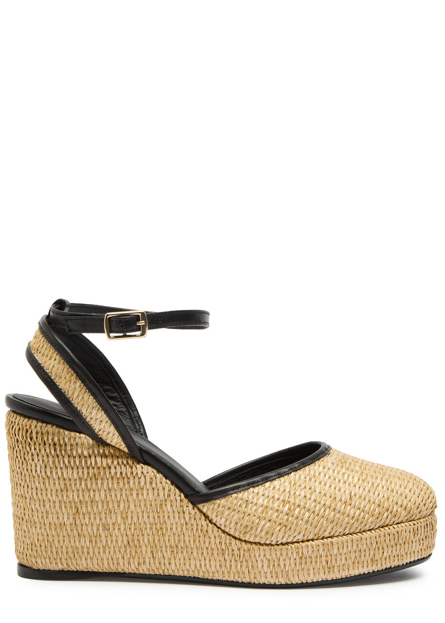 Castañer Cass Woven Wedge Espadrilles Beige