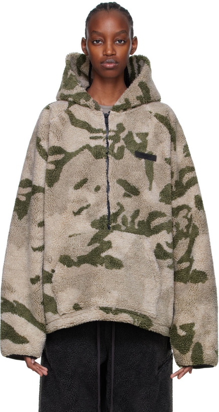 Photo: Essentials Khaki Polyester Hoodie