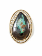 Jacquie Aiche 14K Yellow Gold Diamond And Opal Signet Ring