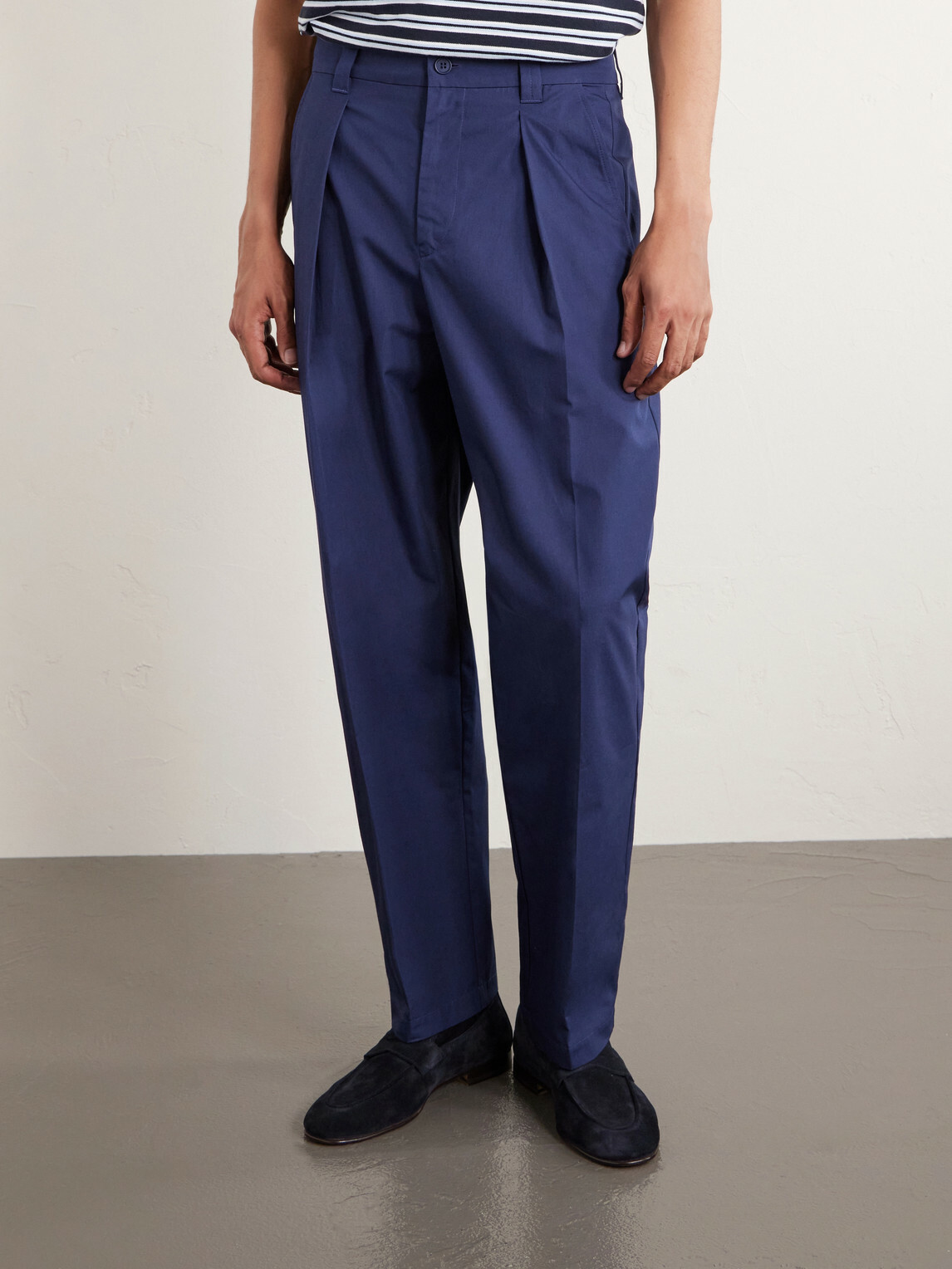 A.P.C. - Renato Straight-Leg Pleated Cotton-Twill Trousers - Blue