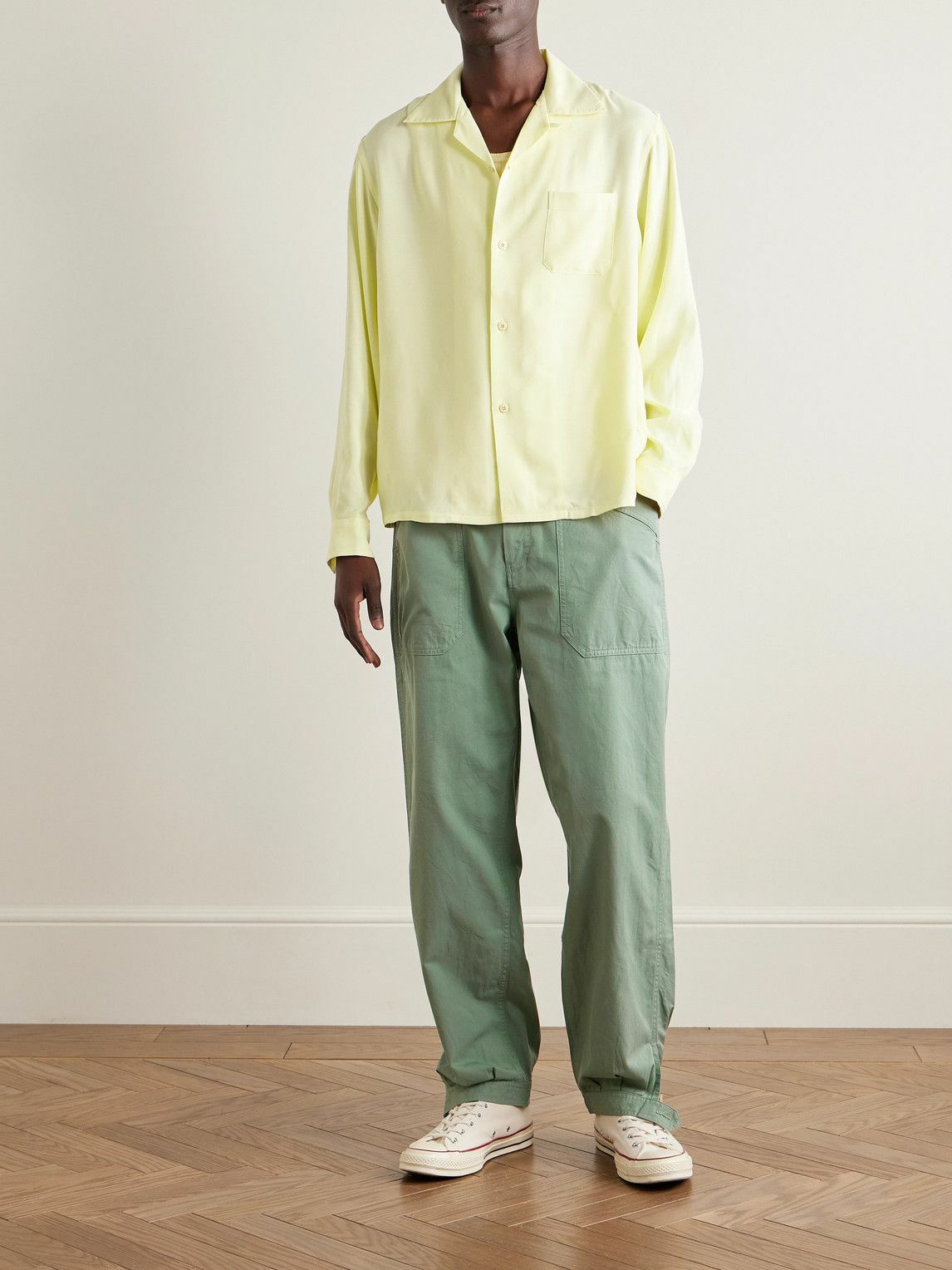 Visvim - Carrol Tapered Cotton-Gabardine Cargo Pants - Green