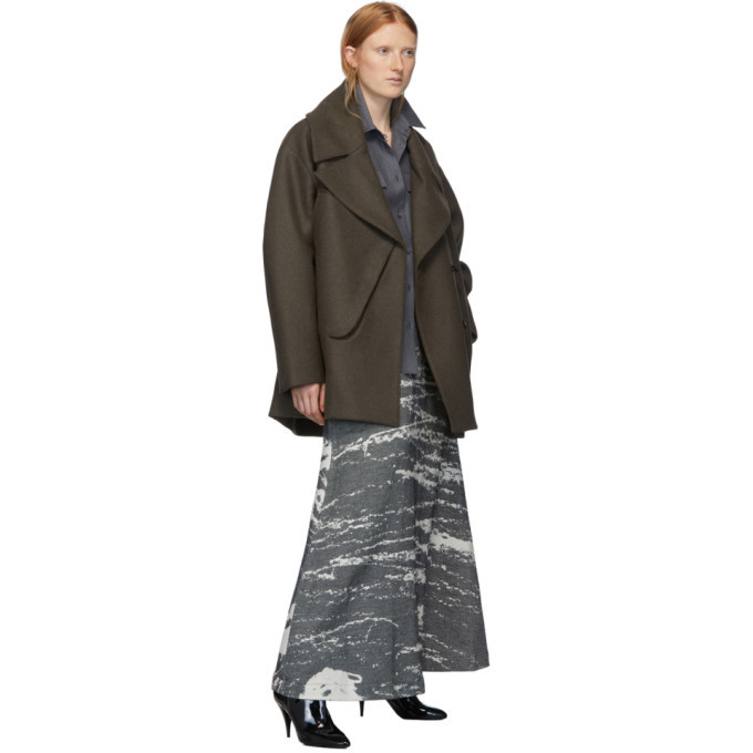 Ports 1961 Grey Mohair and Wool Long Sleeve Shirt