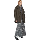 Ports 1961 Grey Mohair and Wool Long Sleeve Shirt