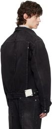 C2H4 Black Asteroid Raw Edge Denim Jacket
