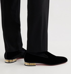 Christian Louboutin - Marpyramide Spiked Velvet Loafers - Black