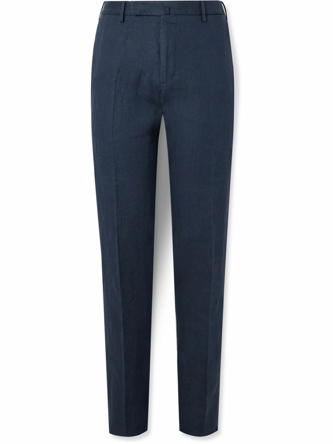 Photo: Incotex - Pleated Linen Trousers - Blue