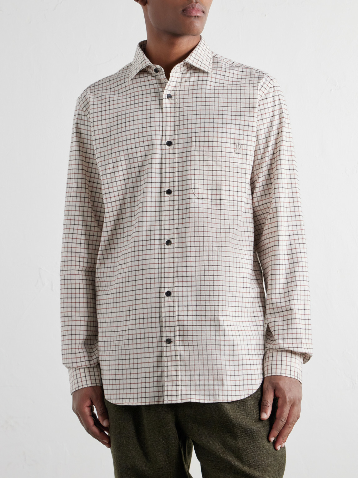 Purdey - Checked Cotton-Flannel Shirt - Brown