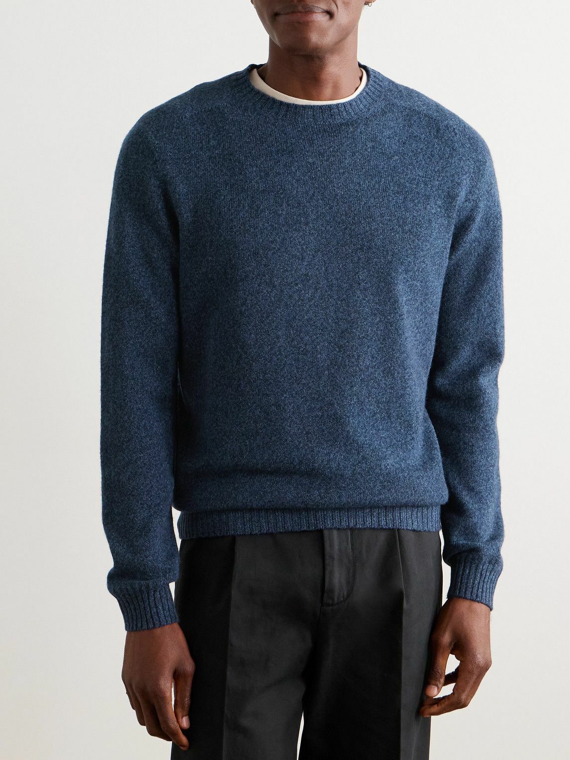 Boglioli - Wool and Cashmere-Blend Sweater - Blue