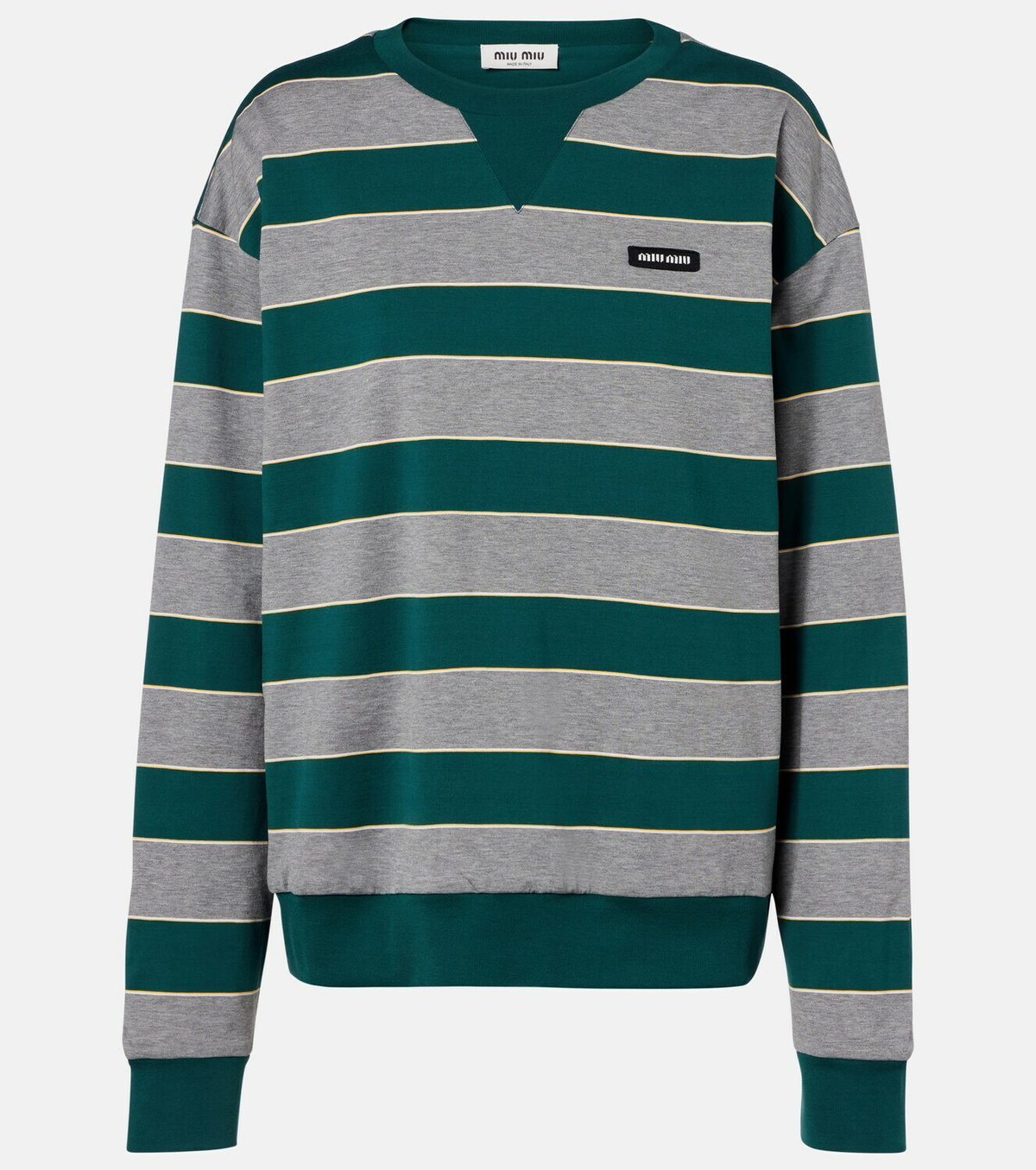 Miu Miu Oversized striped cotton jersey sweatshirt