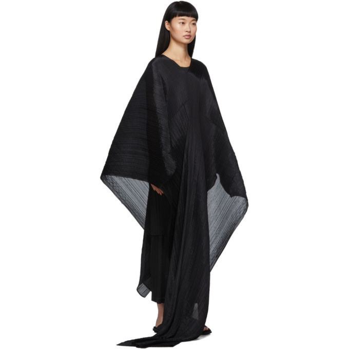 Pleats Please by Issey Miyake Madame T Stole - Black on Garmentory