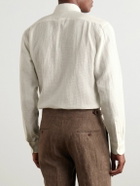 Favourbrook - Haston Cutaway-Collar Linen-Jacquard Shirt - White