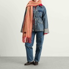 Damson Madder Women's Brushed Oversize Stripe Scarf in Multi 
