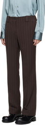 AVAVAV Brown Pinstripe Tailored Trousers